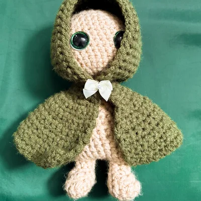 Doll in a Green Hooded Cloak