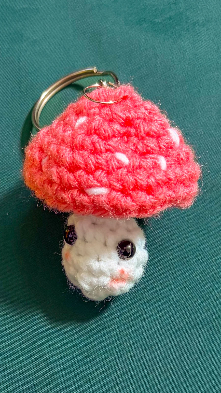 Pink Mushroom Keychain